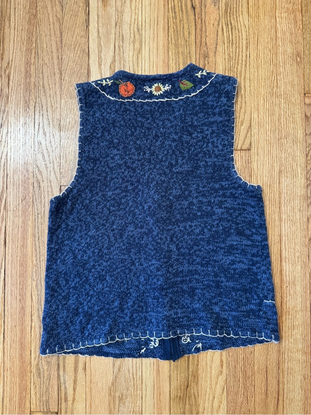 Vintage White Stag Embroidered Full-Zip Scarecrows Fall Autumn Sweater Vest - Sm - Picture 9 of 10